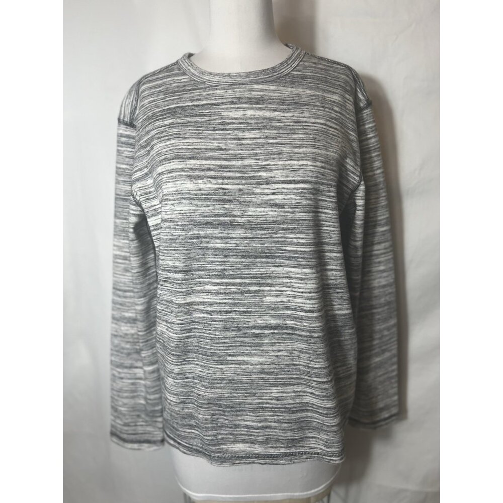 Apt 9 Gray And White Long Sleeve Knit Top‎ Women’s Size Large